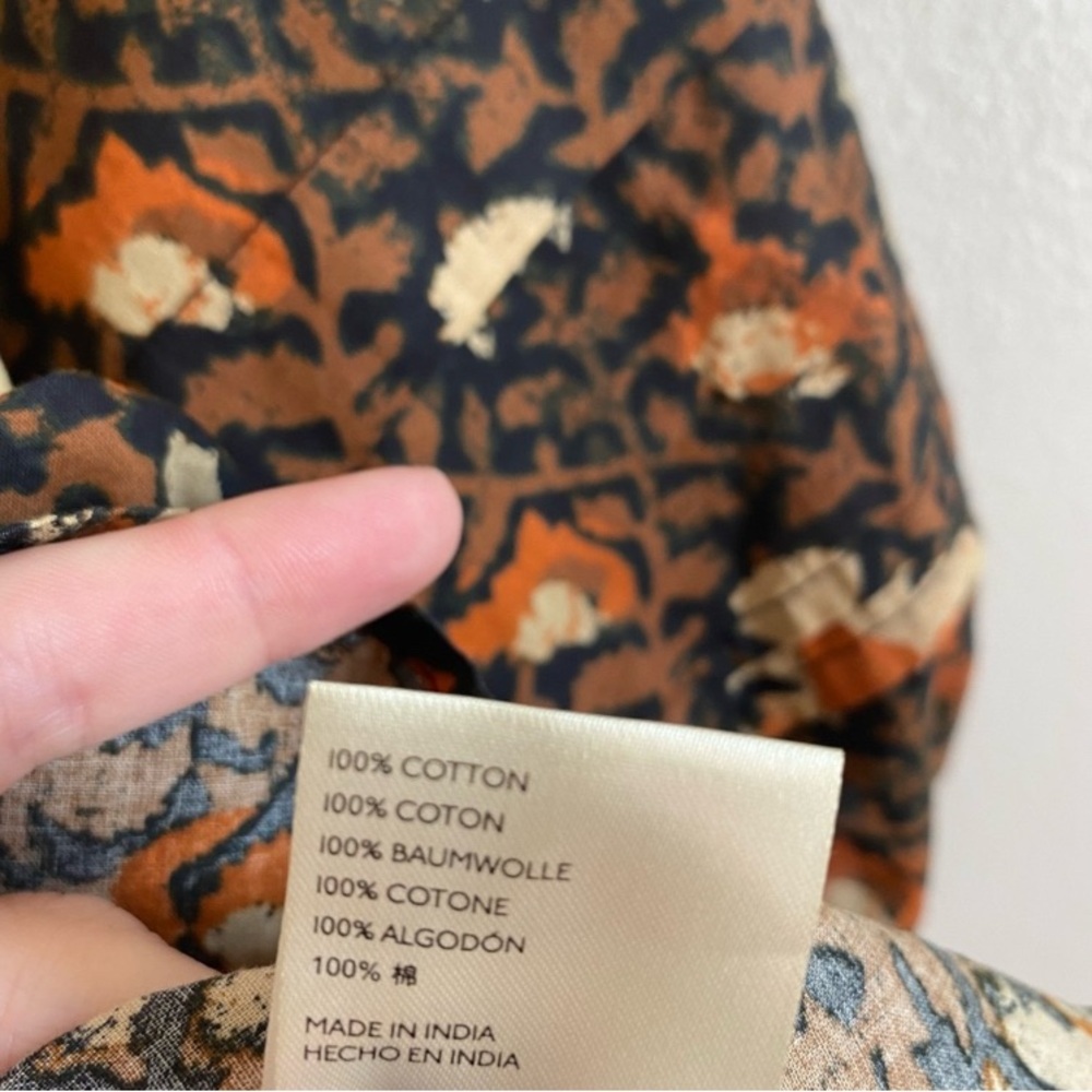 NWOT Free People Willow Print Puff Sleeve Blouse XS - Picture 8 of 11